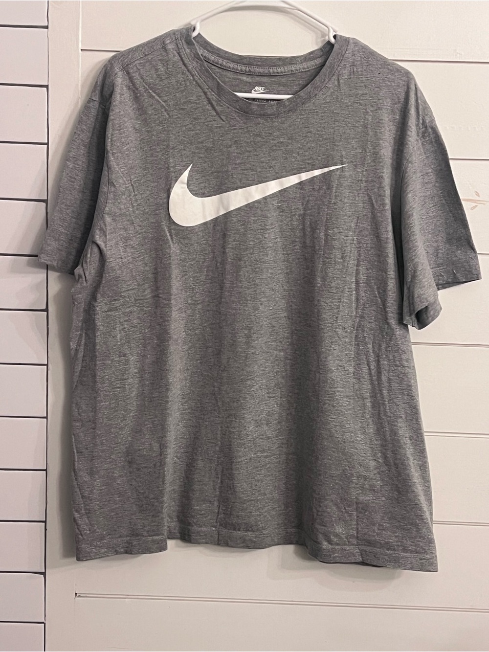 Nike Gray Short-Sleeve Tee with White Swoosh